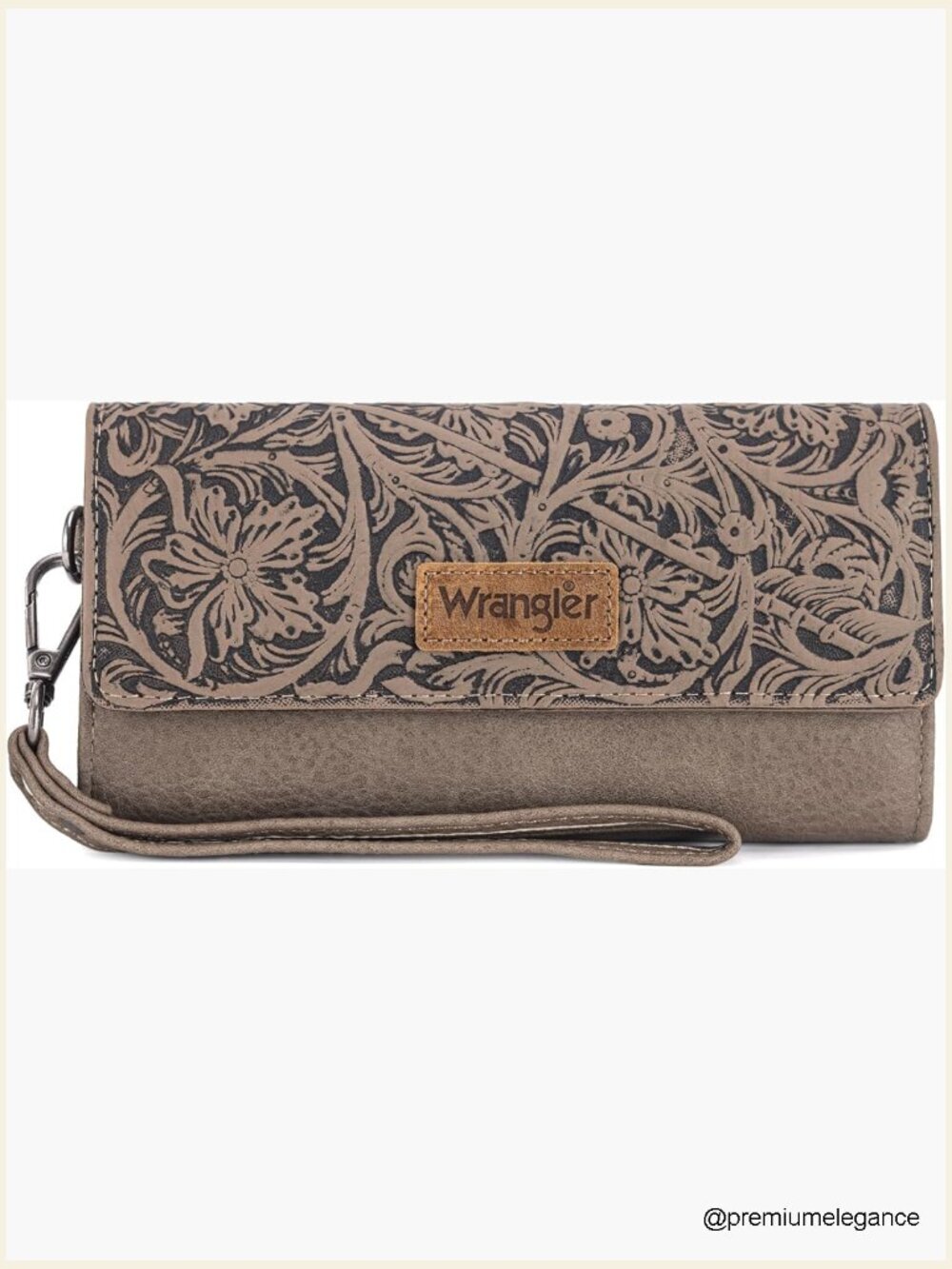 Western Trifold Wristlet Wallet with RFID Blocking, 13 Card Slots